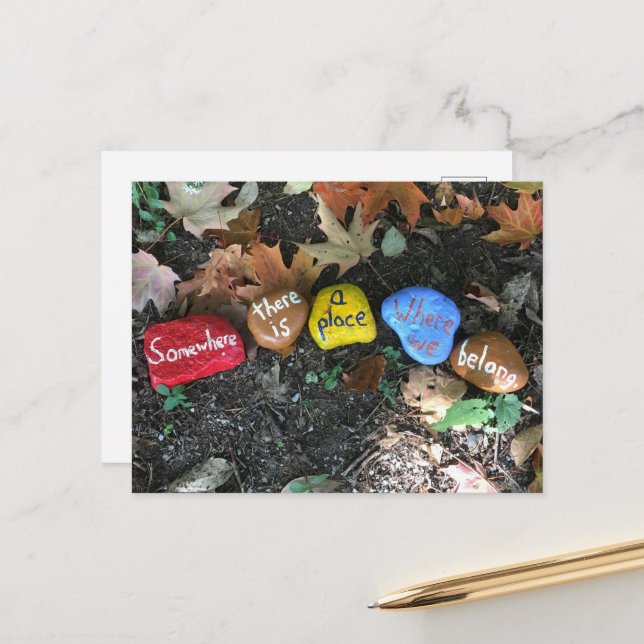 Carte Postale Faire-part Style rustique Nouveau Accueil (Devant/Arrière en situation)