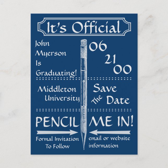 Carte Postale Faire-part Style vintage De Tableau Latéral Enregistrer La Da (Devant)