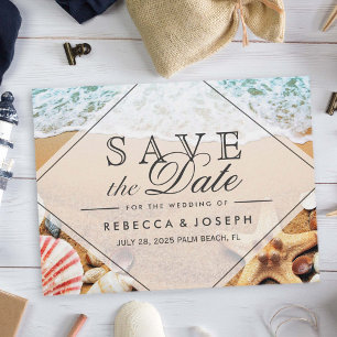 Carte Postale Faire-part Summer Beach Photo Starfish Wedding Save the Date