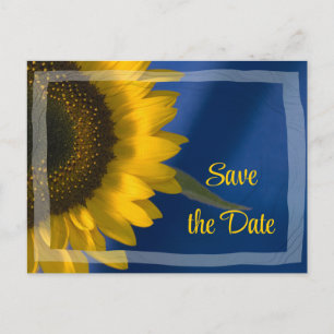 Carte Postale Faire-part Sunflower on Blue Wedding Save the Date