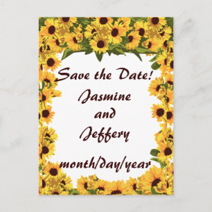 Carte Postale Faire-part Sunflower Sauvez la date !