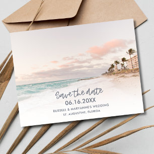 Carte Postale Faire-part Sunrise Florida Beach Wedding Enregistrer la date
