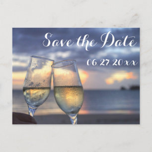 Carte Postale Faire-part Sunset Beach Wedding Enregistrer La Date