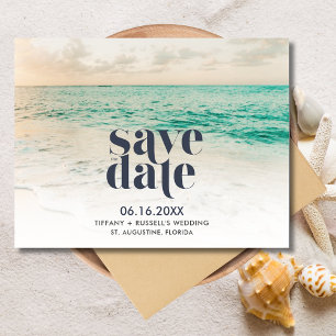 Carte Postale Faire-part Sunset Florida Beach Wedding Enregistrer la date
