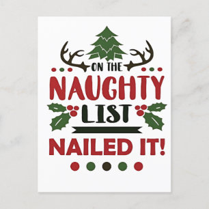 Carte Postale Faire-part Sur La Liste Coquine Nail It Funny Christmas