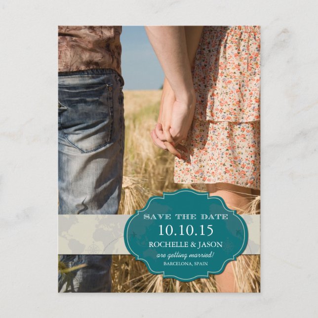Carte Postale Faire-part Sur le site Enregistrer la date (Devant)