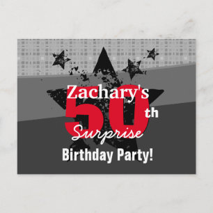 Carte Postale Faire-part SURPRISE Sauvez la date 50e fête d'anniversaire A0