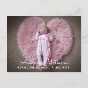 Carte Postale Faire-part Sweet Baby Photo Script Nom superposition Naissanc