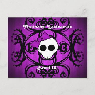 Carte Postale Faire-part Sweet sixteen mou violet