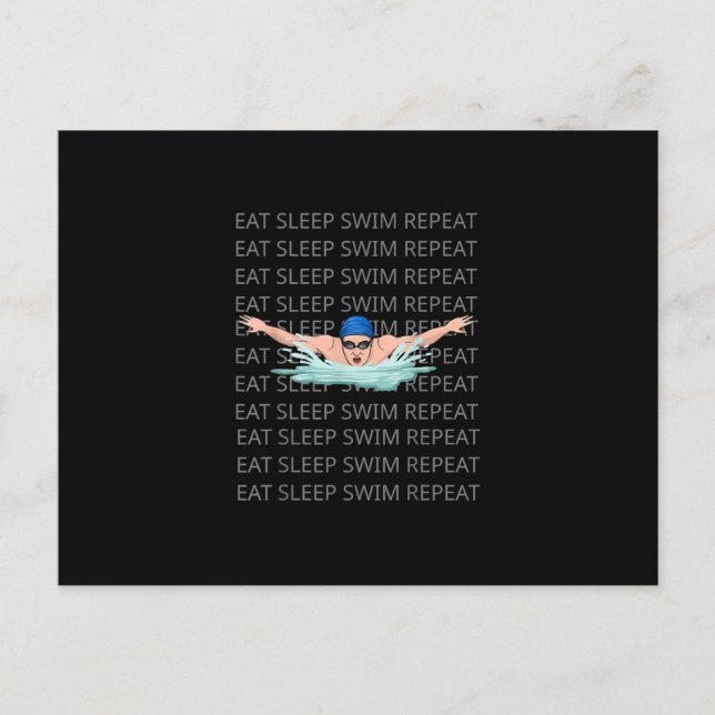 Carte Postale Faire-part Swimmer Love Funny Swimming Sport Boy (Devant)