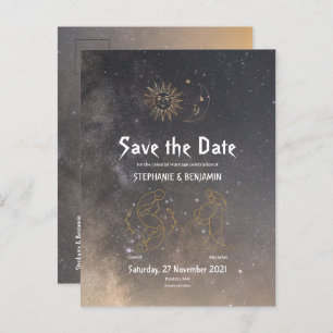 Carte Postale Faire-part SYMBOLE ÉTOILE Céleste Gemini Aquarius