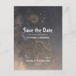 Carte Postale Faire-part Symbole étoile Gemini Sagittaire Astrologie Célest