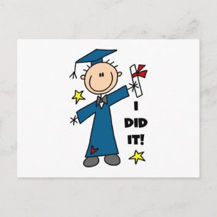 Carte Postale Faire-part T-shirts et Cadeaux pour garçon diplômé en bonhomm