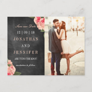 Carte Postale Faire-part Tableau de bord et florale de corail Enregistrer l