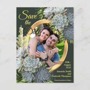 Carte Postale Faire-part Teintes succulentes de bleus pâles Enregistrez la 