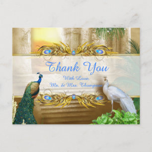 Carte Postale Faire-part Temple Royal Peacock Dreams Merci