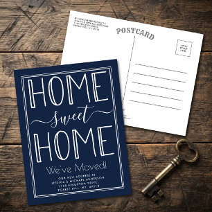 Carte Postale Faire-part Tendance Maison Douce Maison Typographie Marine Dé