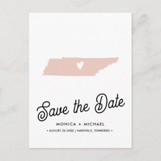 Carte Postale Faire-part TENNESSEE State Destination Mariage N'IMPORTE QUEL