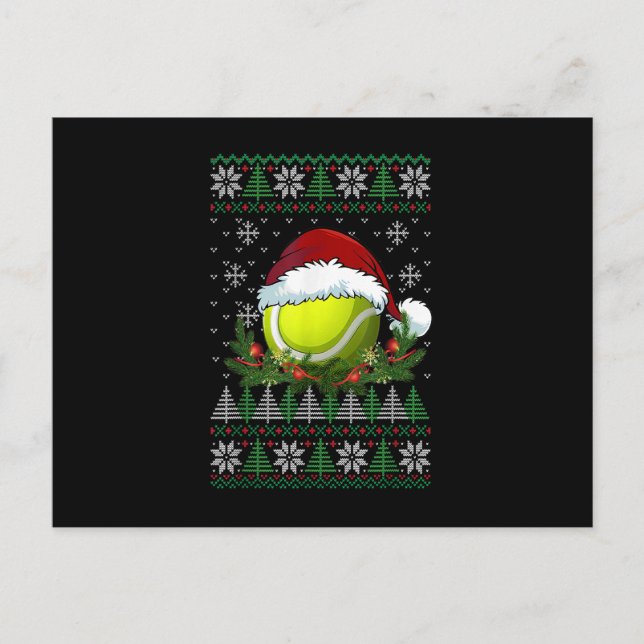 Carte Postale Faire-part Tennis Vilain Noël Père Noël Famille Pyjama Xma (Devant)