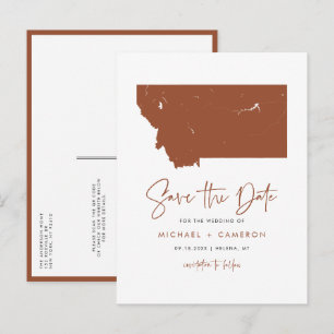 Carte Postale Faire-part Terracotta Montana State Map QR Code Enregistrer l
