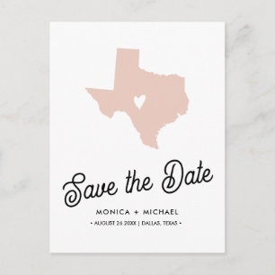 Carte Postale Faire-part TEXAS State Destination Mariage N'IMPORTE QUELLE C