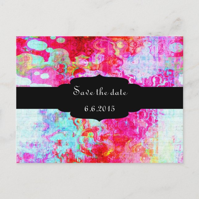 Carte Postale Faire-part Texture rouge rose (Devant)