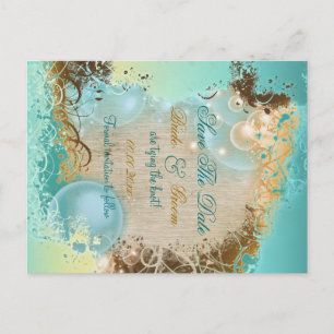 Carte Postale Faire-part thème de mariage élégant "Sauvegarder la date" pla