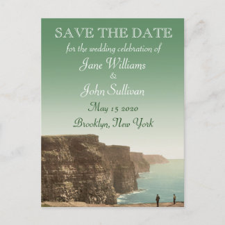 Carte Postale Faire-part Thème de mariage irlandais Falaises de Moher Save