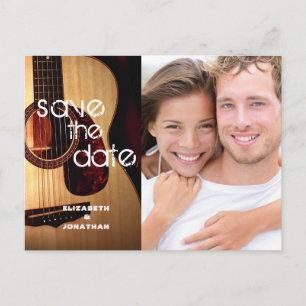 Carte Postale Faire-part Thème de musique de guitare rustique Country moder