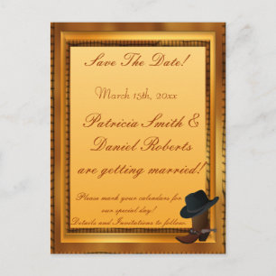 Carte Postale Faire-part Thème Western avec botte et chapeau