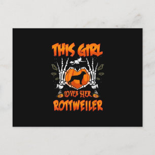 Carte Postale Faire-part This Girl Loves Her Rottweiler Dog Halloween