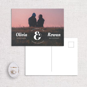 Carte Postale Faire-part Timbre Ampersand Photo Pleine Enregistrer la date