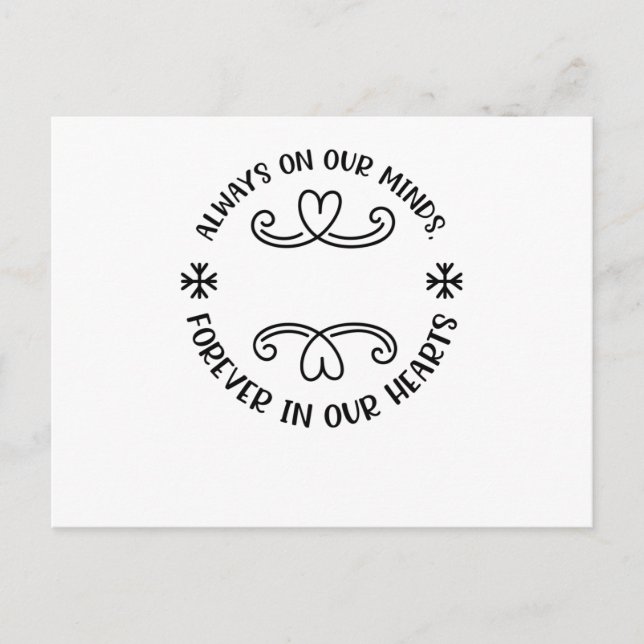 Carte Postale Faire-part Toujours dans nos esprits, pour toujours dans nos  (Devant)