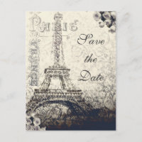 Tour Eiffel de Paris vintage et roses à sauver la 