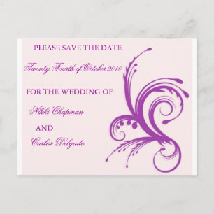 Carte Postale Faire-part Tourbillon Violet