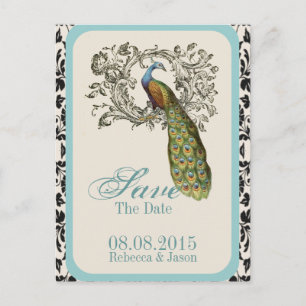 Carte Postale Faire-part tourbillons élégants Vintage lys fleuri mariage de