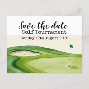 Carte Postale Faire-part Tournoi de golf "Golf Save the date"