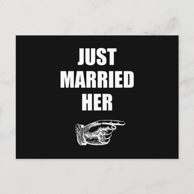 Carte Postale Faire-part Tout juste mariée (Devant)