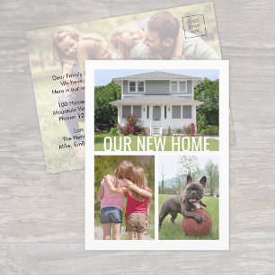 Carte Postale Faire-part Tout texte Changement d'adresse 4 Collage de photo