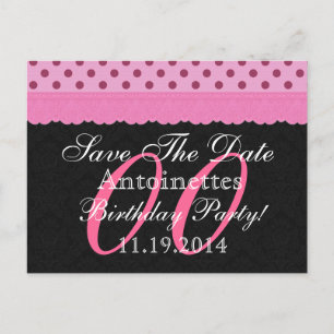 Carte Postale Faire-part Toute année Enregistrer la date Anniversaire rose