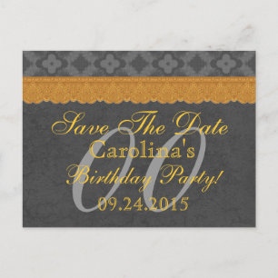 Carte Postale Faire-part Toute année sauf la date d'anniversaire Argent Or 