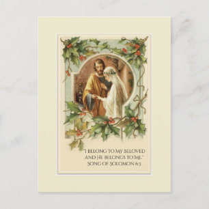 Carte Postale Faire-part Traditionnel Noël catholique ENREGISTRER LA DATE