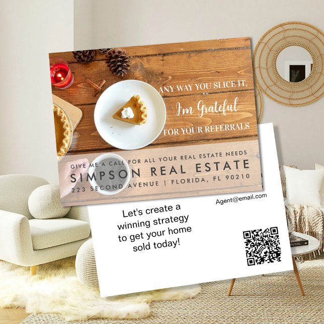 Carte Postale Faire-part tranche de tarte au potiron immobilier recommandat (Créateur téléchargé)