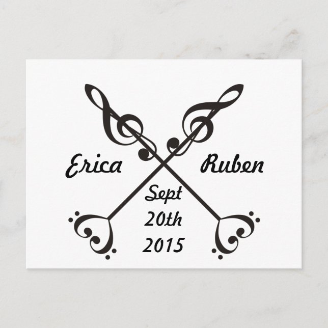 Carte Postale Faire-part Traversée de la flèche de musique - Enregistrement (Devant)