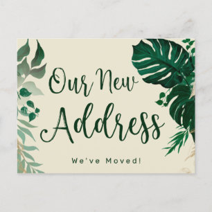 Carte Postale Faire-part Trendy Tropical Thème Notre Nouvelle Adresse Movin