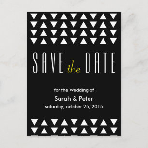 Carte Postale Faire-part Triangles mariage moderne Enregistrer la date Cart