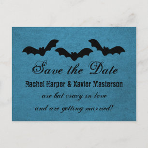 Carte Postale Faire-part Trio de chauves-souris Halloween Enregistrer la da