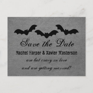 Carte Postale Faire-part Trio de chauves-souris Halloween Enregistrer la da