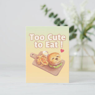 Carte Postale Faire-part Trop mignon pour être mangé : l'art du burger au B