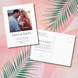 Carte Postale Faire-part Tropical Beach Photo Wedding Enregistrer la date